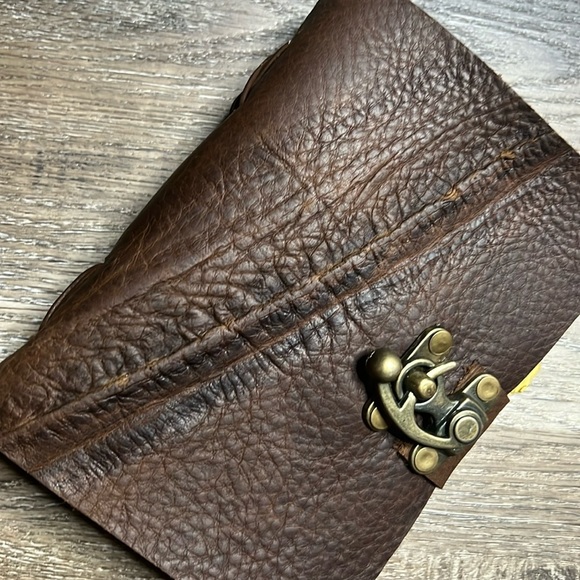 Hand Crafted OOAK Unique Leather Vintage Journal with Antique Deckle Edge Paper - Picture 7 of 12